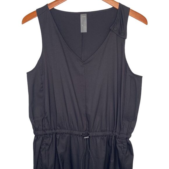 Zuda Z Eco Cropped Wide Leg Sleeveless Jumpsuit Cinched Waist Pockets UPF 50 - Picture 3 of 16